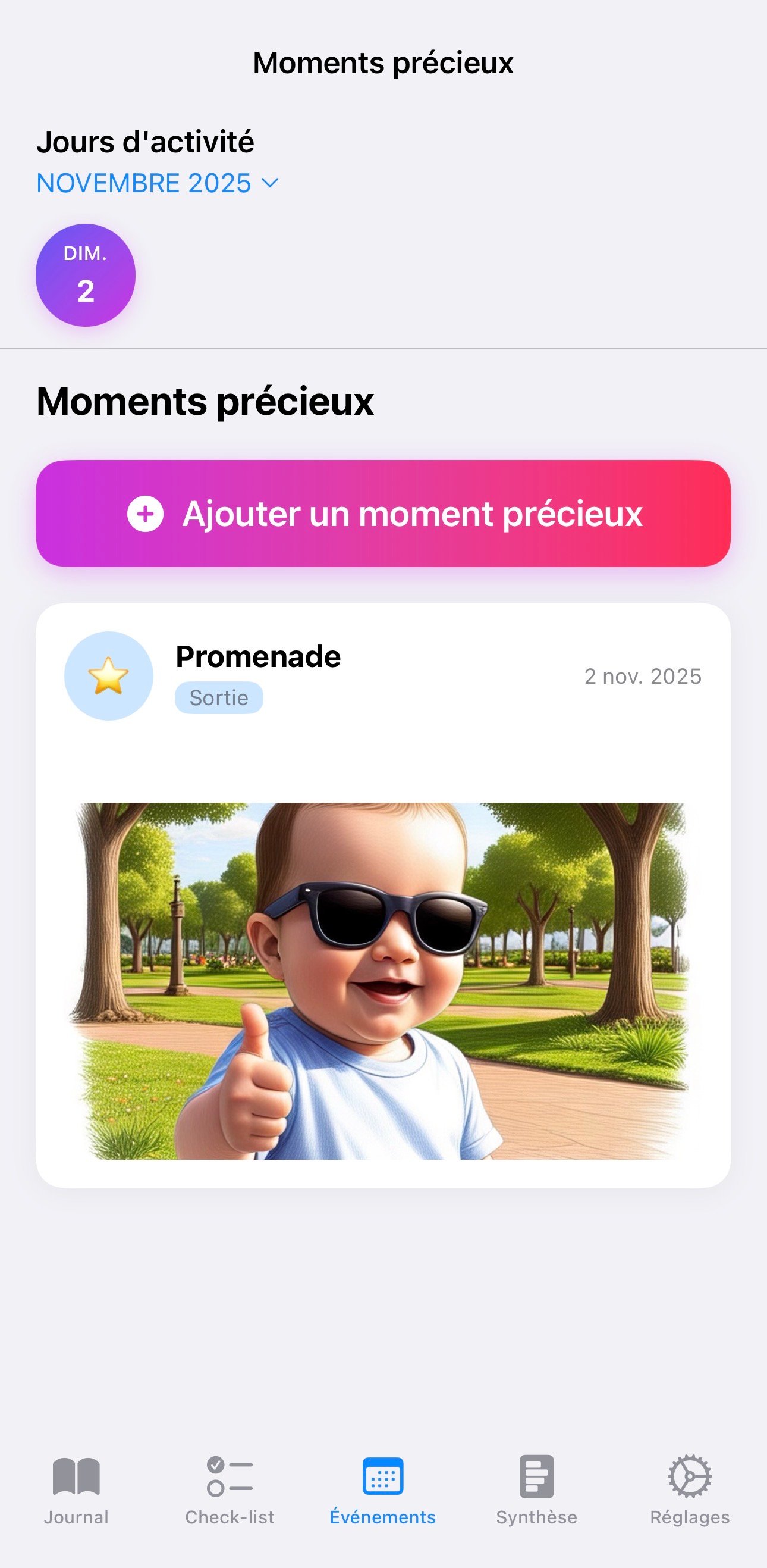 Mon Bébé Journal - Moments précieux